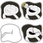 100 x PIERŚCIONKI na klej do rzęs lub tusz ZESTAW