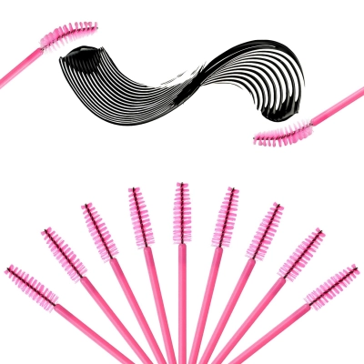 Szczoteczki jednorazowe 50szt RÓŻOWE do rzęs brwi