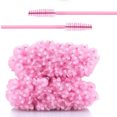 Szczoteczki jednorazowe 50szt RÓŻOWE do rzęs brwi