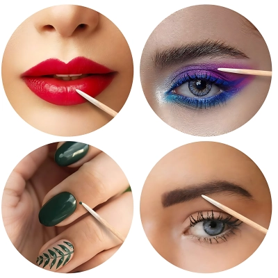 100 sztuk Drewniane patyczki z BAWEŁNĄ precyzyjne