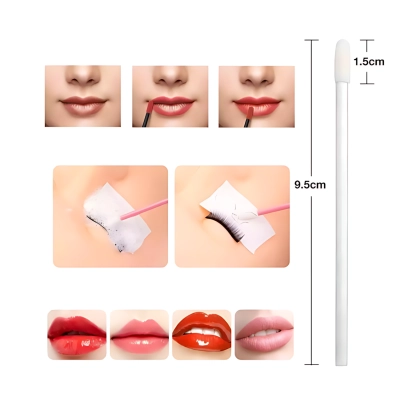 APLIKATORY welurowe jednorazowe 50 sztuk do ust rzęs MAKIJAŻ bezwłókienkowe