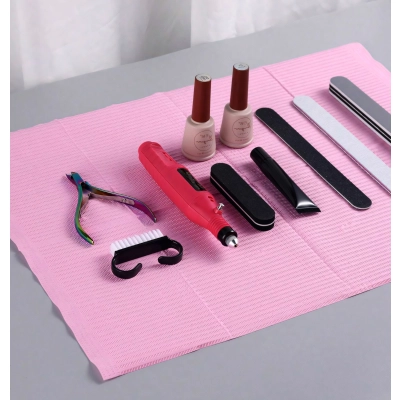 SERWETY podkłady PODFOLIOWANE jednorazowe do manicure 125 sztuk 33x45 OVEE