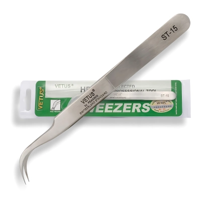 Pęseta VETUS 6A-SA przedłużanie rzęs PROFESJONALNA