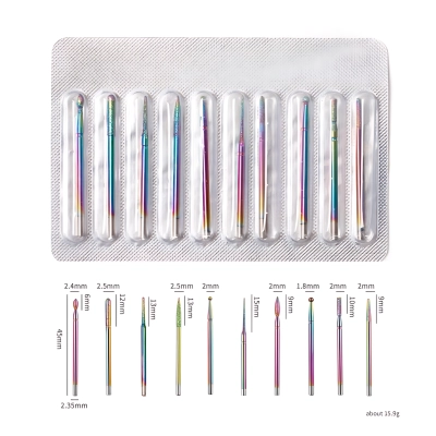 ZESTAW 10 x frezy PRECYZYJNE do skórek W BLISTRZE