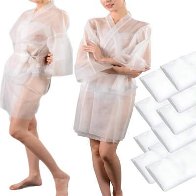 10 szt. SZLAFROK jednorazowy z WŁÓKNINY narzutka