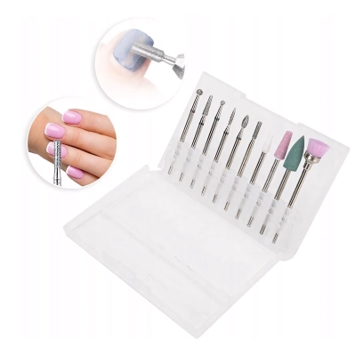 ZESTAW frezów frez diamentowych 10szt do paznokci