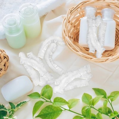 100 szt. JEDNORAZOWE czepki fryzjerskie kosmetyczne FOLIOWE na głowę włosy