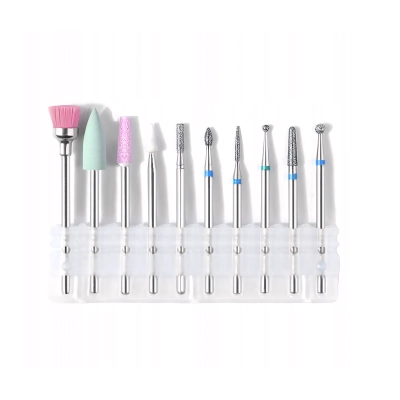 ZESTAW frezów frez diamentowych 10szt do paznokci