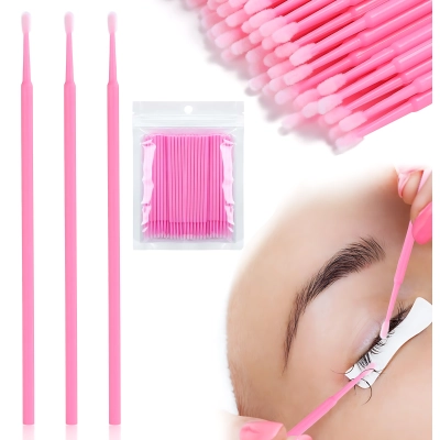 Mikro aplikatory BEZWŁÓKIENKOWE mikroaplikatory do rzęs 100szt patyczki