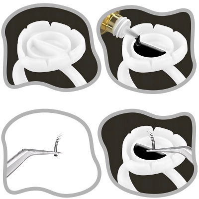 100 x PIERŚCIONKI na klej do rzęs lub tusz ZESTAW