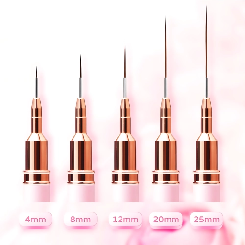 PĘDZELKI pędzle do zdobień paznokci manicure WZORKÓW 5 sztuk komplet TUBA