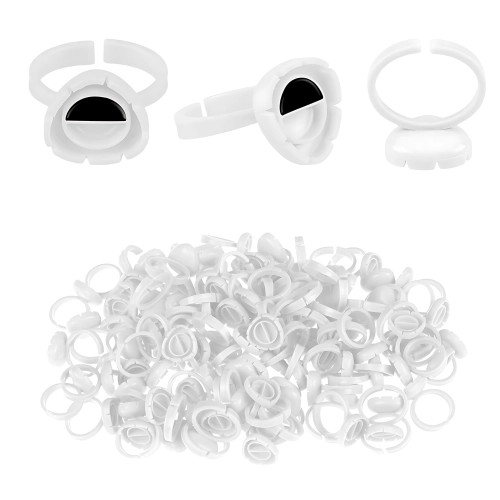 100 x PIERŚCIONKI na klej do rzęs lub tusz ZESTAW