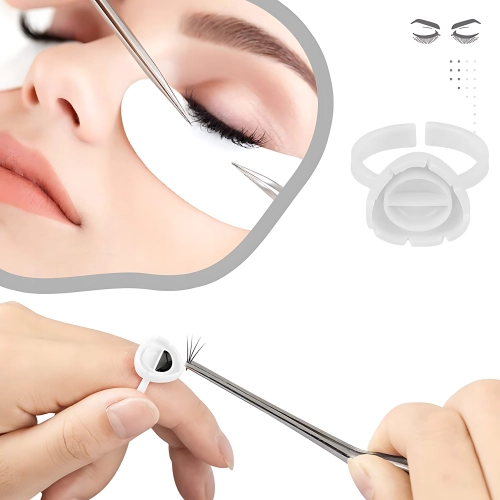 100 x PIERŚCIONKI na klej do rzęs lub tusz ZESTAW