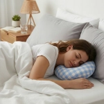 PODUSZKA DO SPANIA PO PIERCINGU wygodna Z OTWOREM NA GOJENIE NIEBIESKA