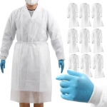 FARTUCH medyczny włókninowy WIĄZANY z mankietami jednorazowy 10 sztuk