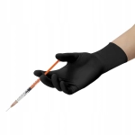 Rękawiczki jednorazowe nitrylowe czarne ZARYS r. XS 100 sztuk BEZPUDROWE