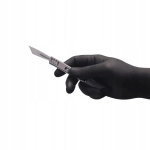 Rękawiczki jednorazowe nitrylowe czarne ZARYS r. XS 100 sztuk BEZPUDROWE