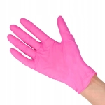 Rękawice Rozm. L jednorazowe easyCARE nitrylowe różowe 100 szt. Zarys