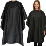 Peleryna fryzjerska czarna długa 140x90cm wiązana barberska WODOODPORNA