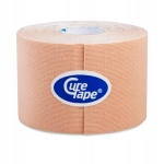 Taśma do kinesiotapingu CureTape 5 cm x 5 m tejp tape beżowy cielisty