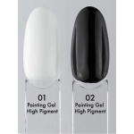 Paint gel żel do zdobień biały white 5ml Excellent PRO High Pigment 001