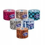 Taśma tejpy do kinesiotapingu CureTape 5 cm x 5 m Zebra kolorowy wzór