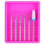 FREZY ceramiczne diamentowe DO ŻELU hybrydy 6szt kulka walec szyszka łezka