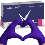 Rękawiczki jednorazowe rozm. S nitrylowe FLEX kobaltowe ZARYS 100 sztuk