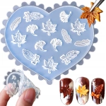 Forma SZABLON silikonowy do zdobień ozdób paznokci MANICURE liście