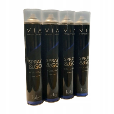 Lakier profesjonalny do włosów bardzo mocny Lecher VIA Spray duży 750 ml