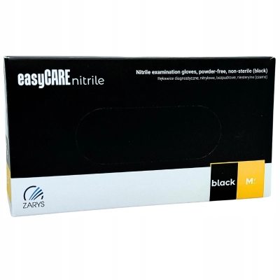 Rękawiczki jednorazowe Zarys easyCare czarne rozmiar 8 - M 50 par 100 sztuk