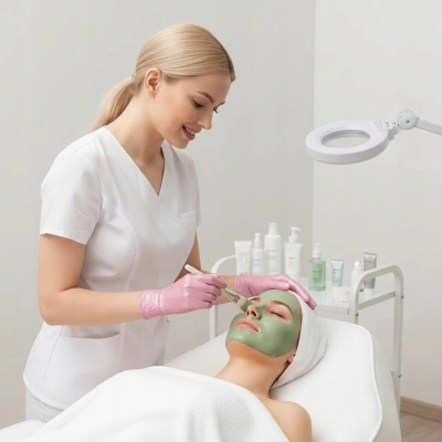 Różowe rękawiczki perłowe jednorazowe nitrylowe rozmiar M 100 szt. medyczne