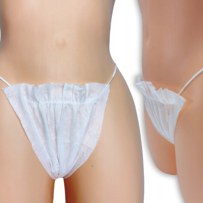 Jednorazowe stringi damskie majtki 100 szt do masażu białe miękie włóknina