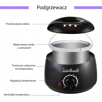 Podgrzewacz urządzenie do wosku twardego puszce do depilacji 100W regulacja