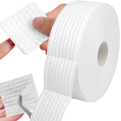 Waciki do MANICURE bezpyłowe W ROLCE 500 SZTUK grube mocne 5x5cm trwałe