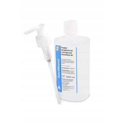 Płyn do dezynfekcji rąk dłoni skóry 1l Sterillhand + pompka Alpinus