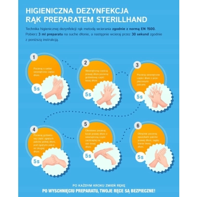 Płyn do dezynfekcji Sterillhand 500ml z pompką preparat bakteriobójczy