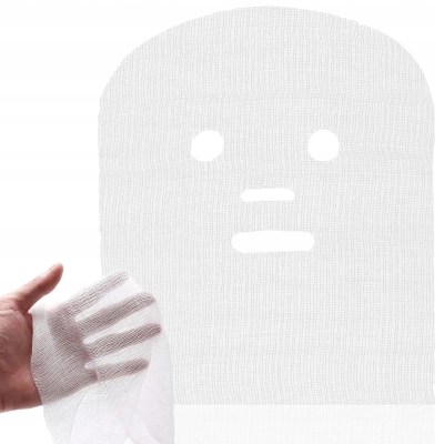 MASKI kosmetyczne z gazy zabiegowe jednorazowe na twarz 100sztuk 35x30cm