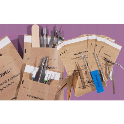 100X Torebki pakiety DO STERYLIZACJI narzędzi PAPIEROWE 100 x 200mm 10x20cm