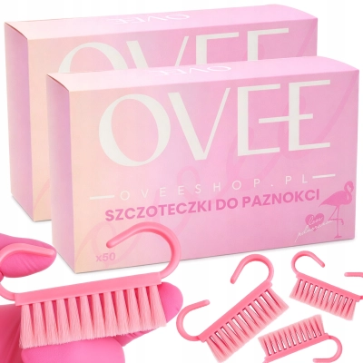 SZCZOTECZKI jednorazowe do paznokci czyszczenia pyłu MANICURE różowe 100szt