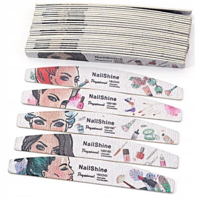 PILNIKI pilniczki 100/180 do piłowania PAZNOKCI SLIM cienkie 50 sztuk