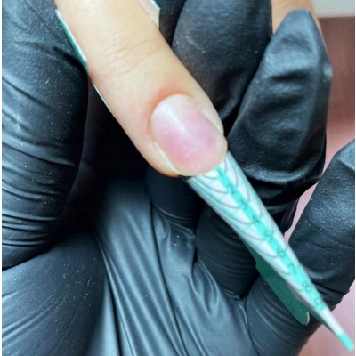 YOSHI PLASTIKOWE FORMY SZABLONY DO PRZEDŁUŻANIA PAZNOKCI TURKUS 400 szt.