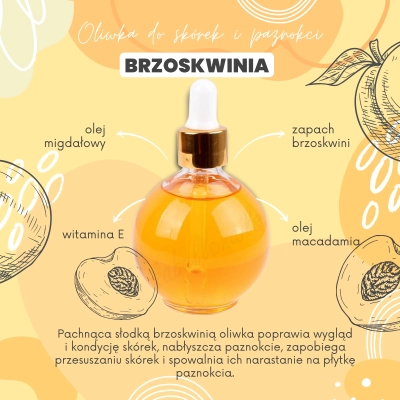 OLIWKA DO SKÓREK I PAZNOKCI BRZOSKWINIOWA zapachowa kula pipeta 75ml
