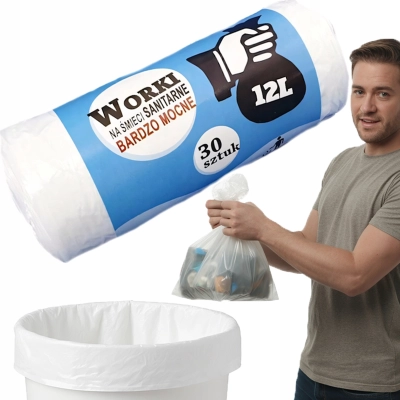WORKI na śmieci sanitarne 12l bardzo MOCNE 30 sztuk