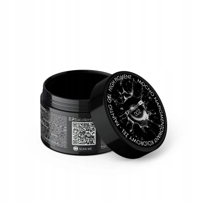 Żel do zdobień mocny pigment Excellent PRO czarny 5 ml 002 do zdobień