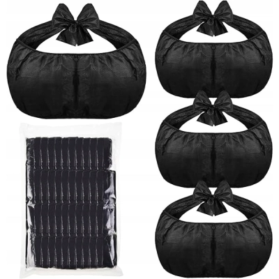 50 X BIUSTONOSZE STANIKI zabiegowe jednorazowe czarne kosmetyczne wiązane