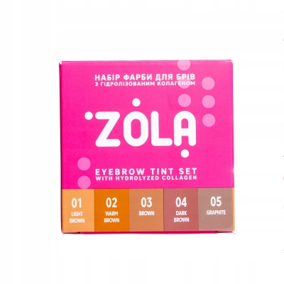 ZOLA ZESTAW FARB DO BRWI Z KOLAGENEM PO 5 ML (5 KOLORÓW) + OXIDANT 3%
