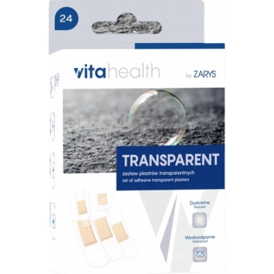 Plastry transparentne wodoodporne przeźroczyste 24 sztuki zestaw ZARYS