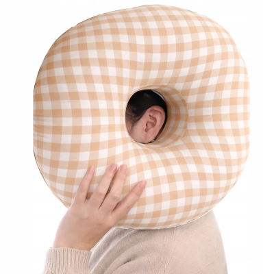 PODUSZKA DO SPANIA PO PIERCINGU wygodna Z OTWOREM NA GOJENIE POMARAŃCZOWA