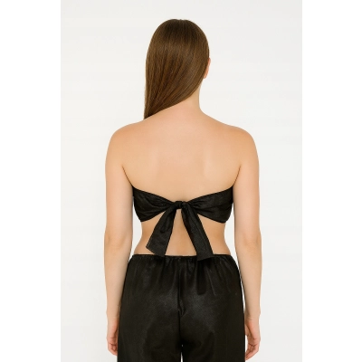 50 X BIUSTONOSZE STANIKI zabiegowe jednorazowe czarne kosmetyczne wiązane